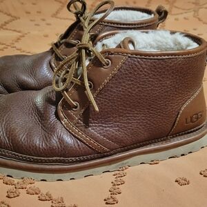 UGG Brown Chukka Boots with Textured Leather